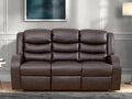 Leather Recliner Sofa Couch, 3-Seater Home Theater Seating Reclining Sofa by FONTOI