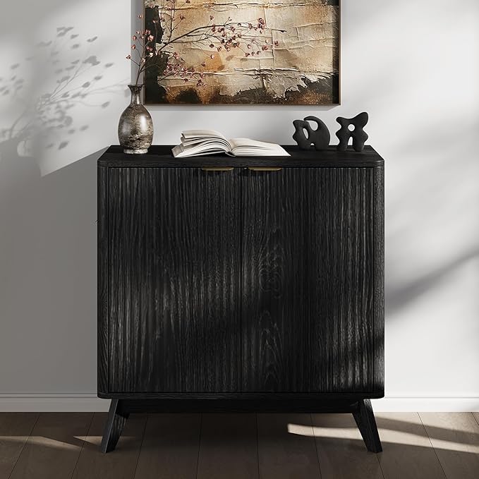 Buffet Cabinet with Storage, Fluted Multifunctional Storage Cabinet with 2 Doors - Image 9
