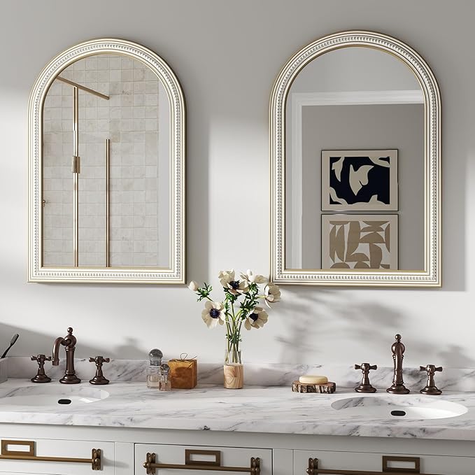36x24 Inches Farmhouse Wooden Arched Wall Mirrors, Boho Decorative Arch Mirrors - Image 7