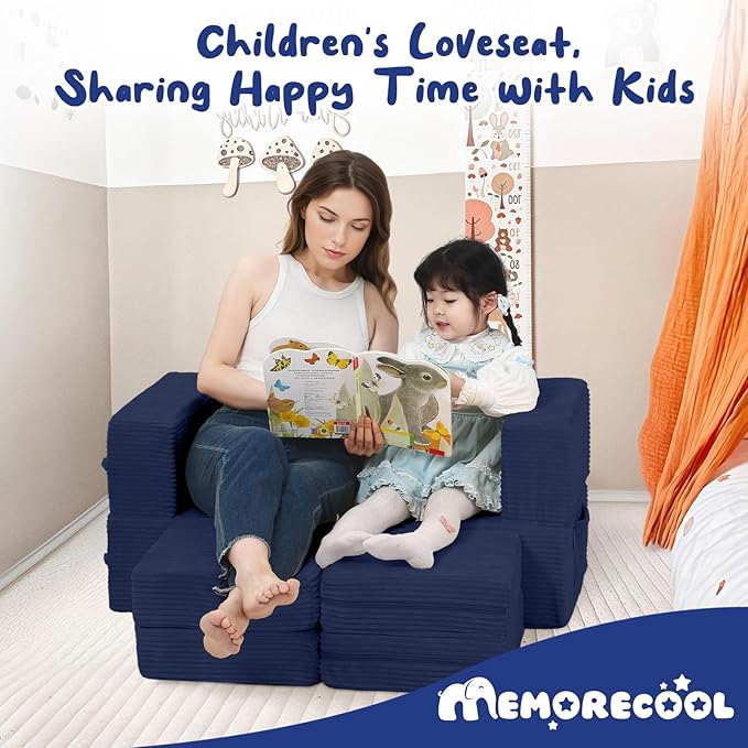 MeMoreCool Modular Kids Couch, Corduroy Play Toddler Couch - Image 4
