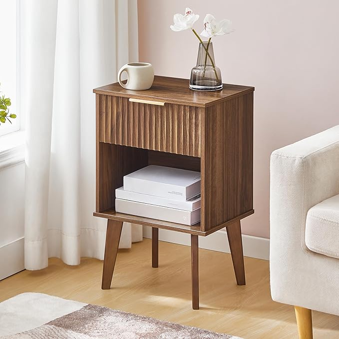 End Table, Fluted Night Stand, Modern Side Table, Bedside Table - Image 2