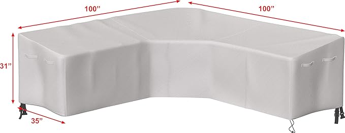 SIMPLE HOUSEWARE Patio V-Shaped Sectional Sofa Set Cover - Image 3