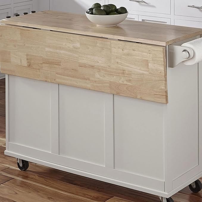 Homestyles Dolly Madison Off-White Mobile Kitchen Island Cart - Image 4