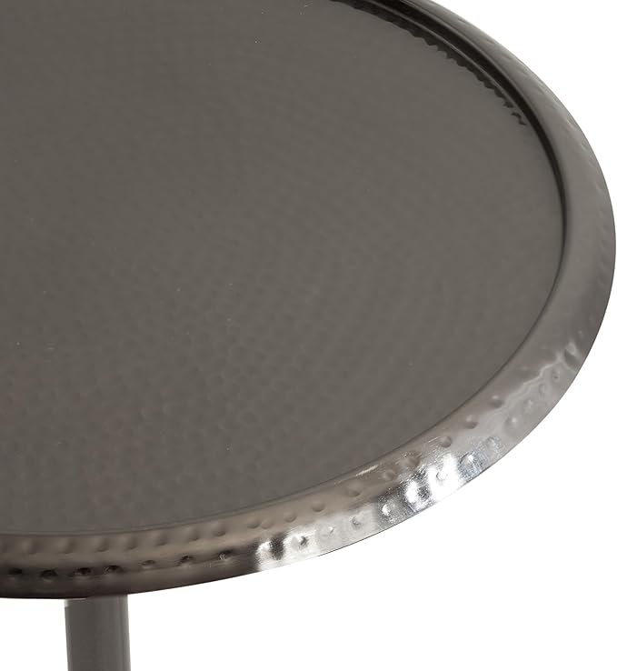 Kate and Laurel Sanzo Modern Pedestal Side Table; 15 x 15 x 24; Gray Gunmetal; - Image 7