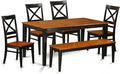 East West Furniture NIQU6-BCH-W 6 Piece Dining Room Table Set Contains a by EastWestFurniture
