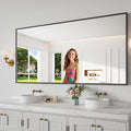 Bathroom Mirror 36x71 Black Bathroom Wall-Mounted Mirrors, Modern Vanity Mirror by KOONMI