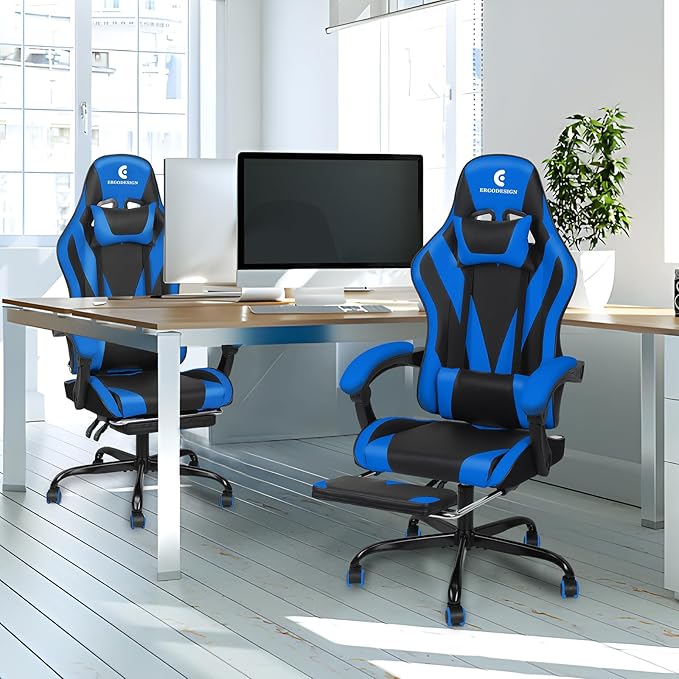 Gaming Chair with Linkage Armrest & Footrest, High Back Video Gaming Chair - Image 2
