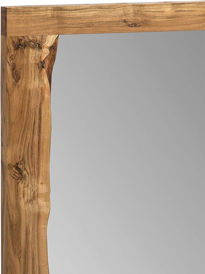 Alpine 24 in. Natural Live Edge Wood Mirror, Wall Bathroom Hanging Decor - Image 2