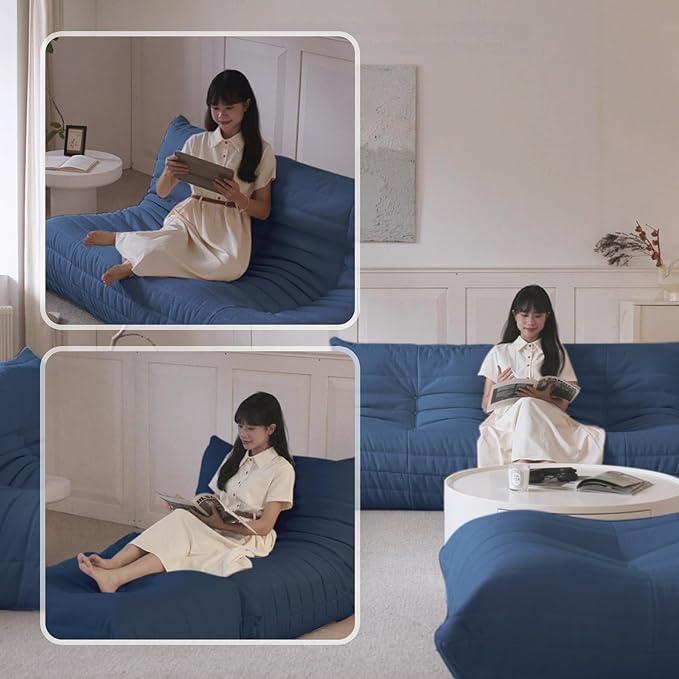 Luxury Sofa Couch Chair, Lazy Floor Seating, Fireside Bean Bag Chair, Ergonomic - Image 4