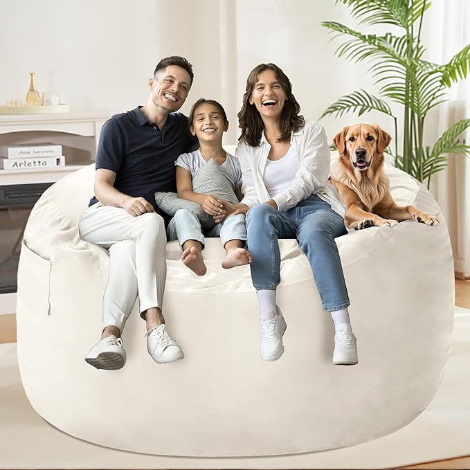 HABUTWAY Bean Bag Chair: Giant 5' Memory Foam Furniture Bean Bag Chairs - Image 5