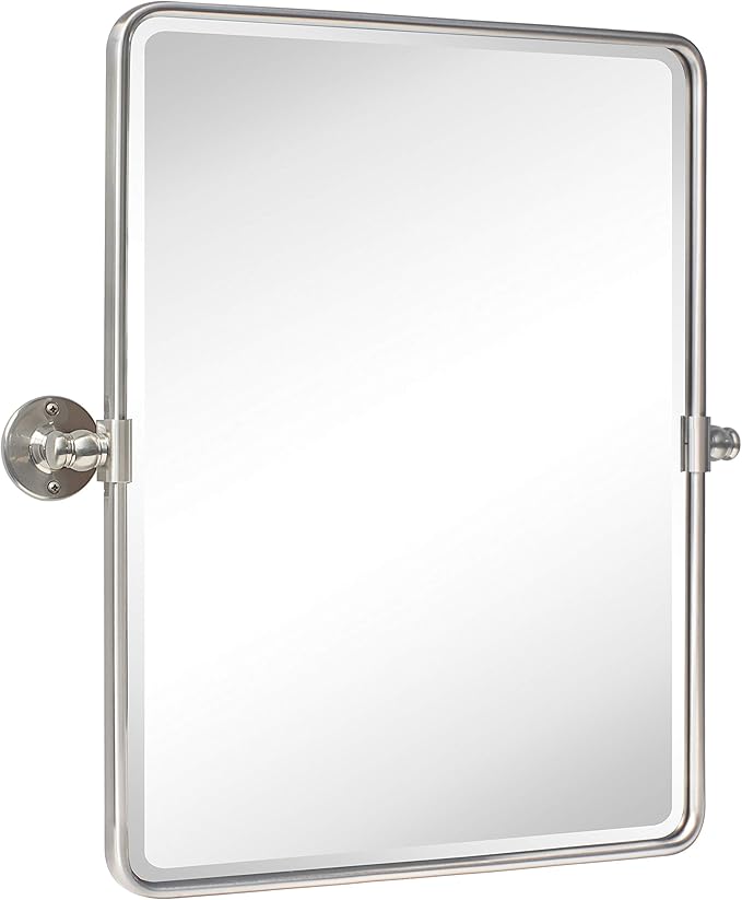 TEHOME 20 x 24 inch Farmhouse Nickel Metal Framed Pivot Rectangle Bathroom by TEHOME