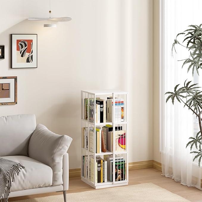 Square Rotating Bookshelf Tower - Image 8