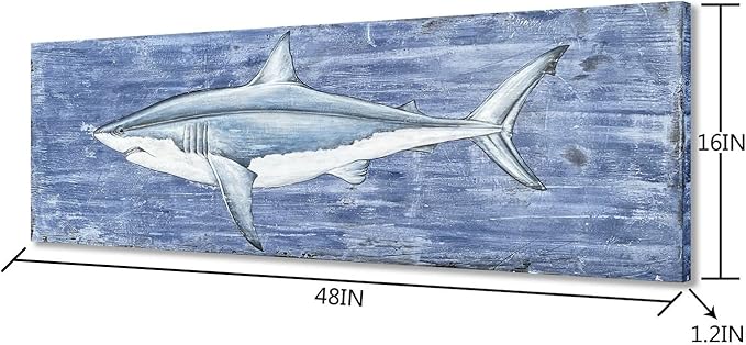 Yihui Arts Shark Canvas Wall Art - Image 2