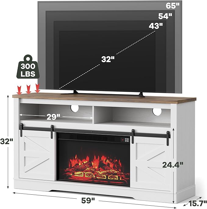 YESHOMY Fireplace TV Stand for Television up to 65+ Inch - Image 7