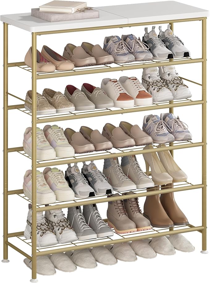 Shoe Rack Organizer 6 Tier for Closet Entryway Free Standing Metal Storage Shoe by MAKELIFESIMPLE