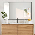 30x48 Inch Black Bathroom Mirror, Copper-Free Mirror, Aluminum Alloy Frame by LEDLUX
