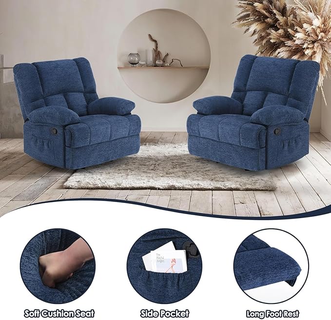 Oversized Rocker Recliner Chair, Wide Rocker Chair - Image 6