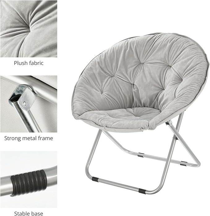 mDesign Urban Papasan Folding Moon Chair - Image 4