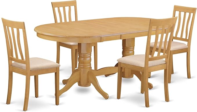 East West Furniture VAAN5-OAK-C 5 Piece Dining Table Set by EastWestFurniture