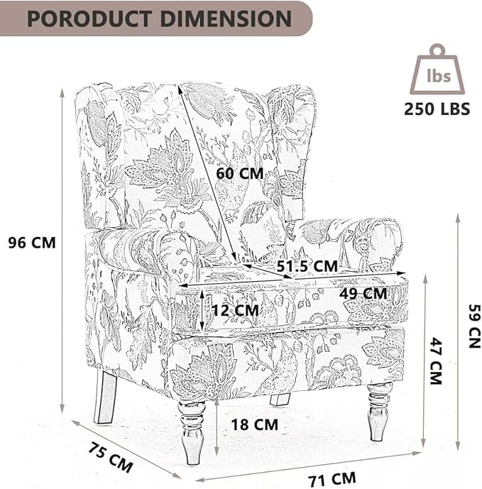 Ball & Cast Modern Accent Chair, Comfy Upholstered Armchair - Image 2