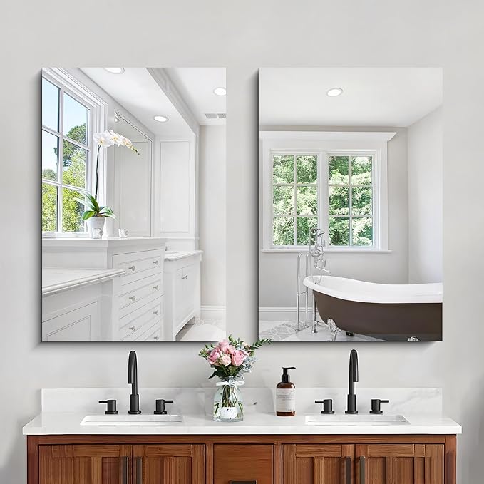 Frameless Mirror, 24x36 Inch Bathroom Mirror - Image 3
