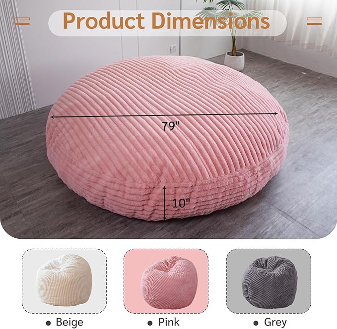 BYBYME 3 in 1 Bean Bag Chairs, Bean Bag Bed - Image 7