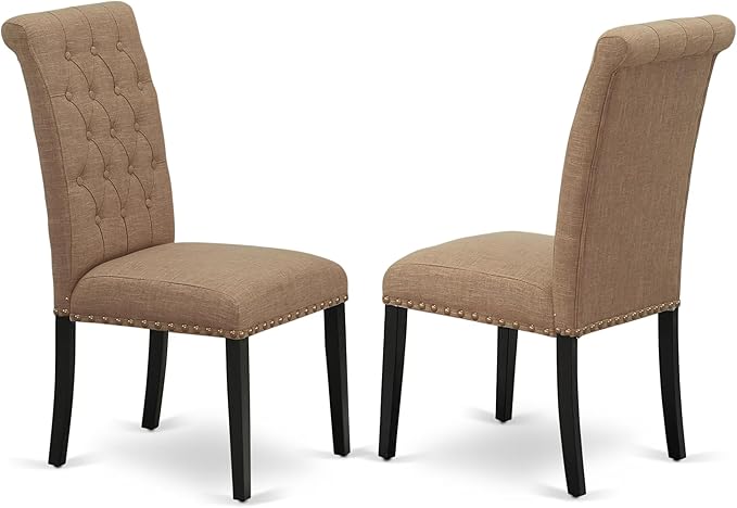 East West Furniture AMBR3-BCH-17 3 Piece Dining Table Set Contains a Round - Image 4