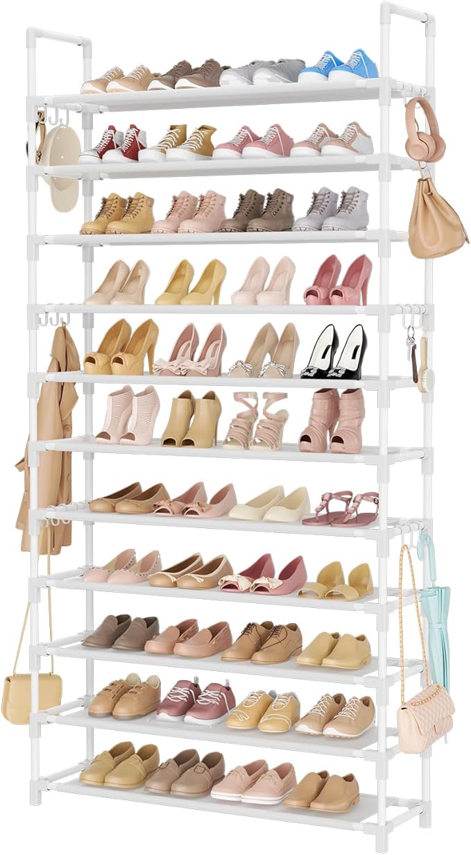 11 Tiers Tall Shoe Rack Holds 55 Pairs of Shoes by LANTEFULforTidyingHouse