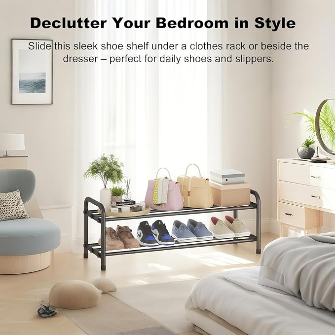 KANAV 2-Tier Expandable Shoe Rack, Adjustable Shoe Organizer & Storage - Image 8