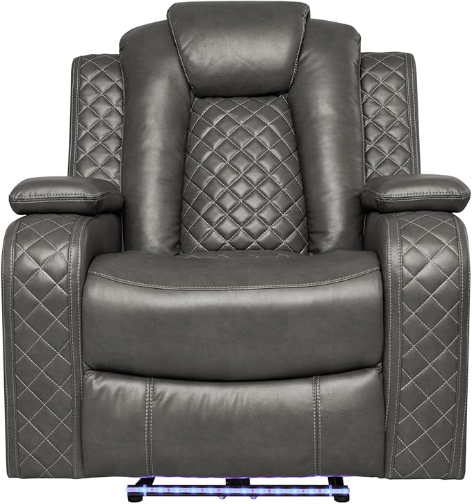Ball & Cast Power Recliner Sofa Set Leather Reclining Sofa Set Living Room - Image 6