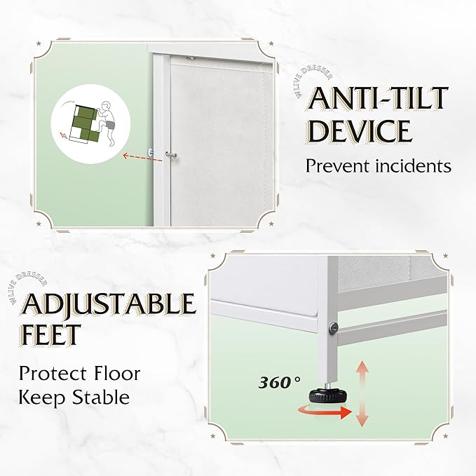 WLIVE 9-Drawer Dresser, Fabric Storage Tower - Image 8