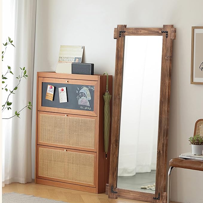 MeMoreCool Rustic Full Length Farmhouse Mirror, Oversized Decorative Floor - Image 2