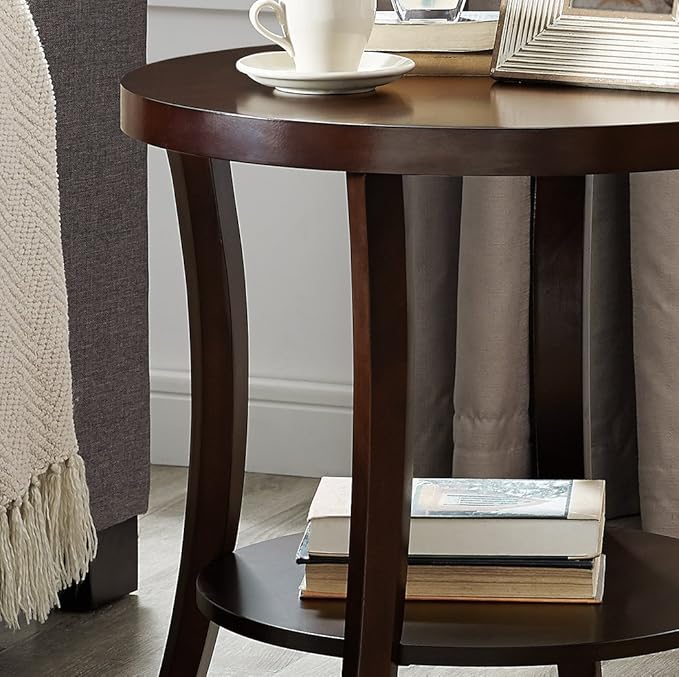 Roundhill Furniture Perth Contemporary Round End Table - Image 3