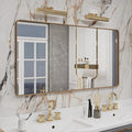 55x30 Gold Bathroom Mirror, Brushed Metal Frame Gold Vanity Mirror, Large by CHARMOR