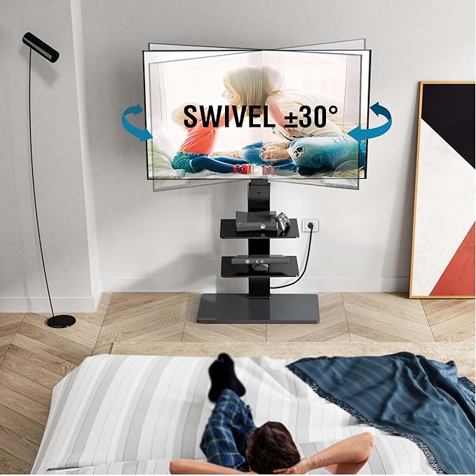 FITUEYES Floor TV Stand for 32-75 inch TV - Image 2