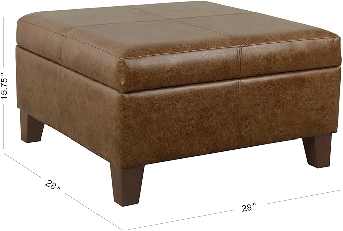 Homepop Home Decor | K2380-YDQY-2 | Luxury Large Faux Leather Square Storage - Image 3