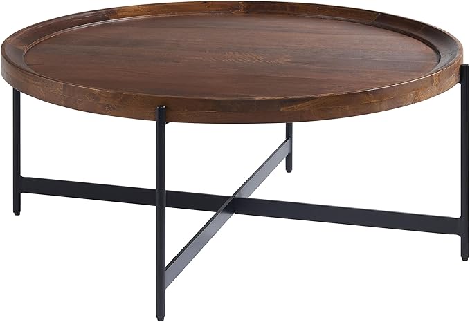 Brookline Solid Acacia Wood 42-Inch Round Coffee Table - Image 8