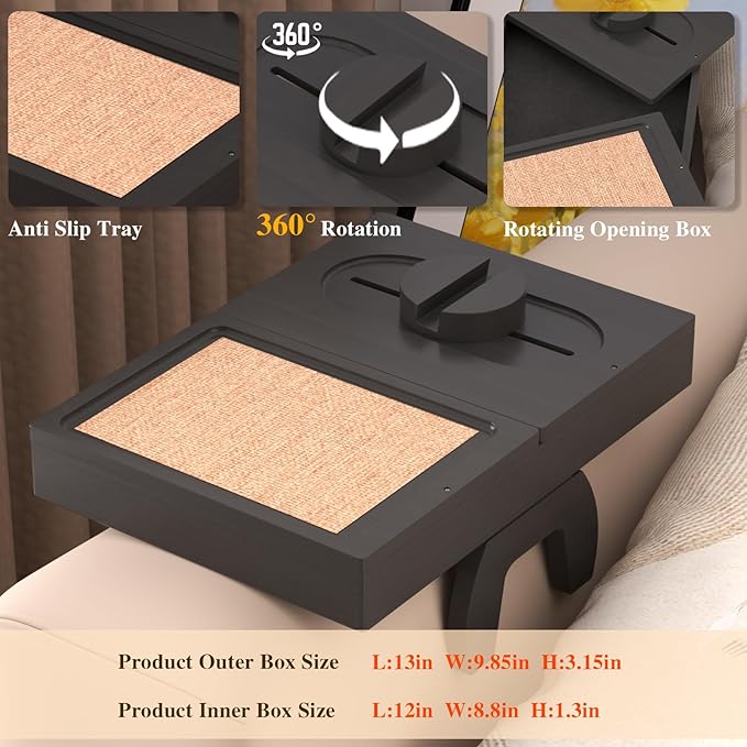 Bamboo Couch Armrest Table - Image 2