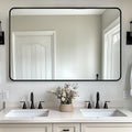 Bathroom Mirror, Rectangular Aluminum Alloy Frame Contemporary Hanging Mirror by ladynow