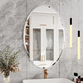 KOHROS Frameless Oval Mirror 20" x 28" Bathroom Wall Mirror w/Polished Beveled by KOHROS