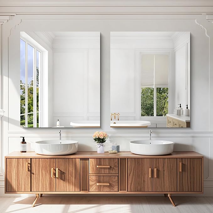 KOCUUY Frameless Bathroom Mirror, Unframed Mirrors - Image 4