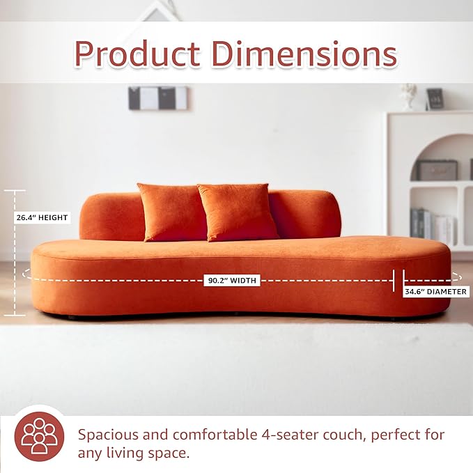 Container Furniture Direct 90" Curved Sofa - Image 3