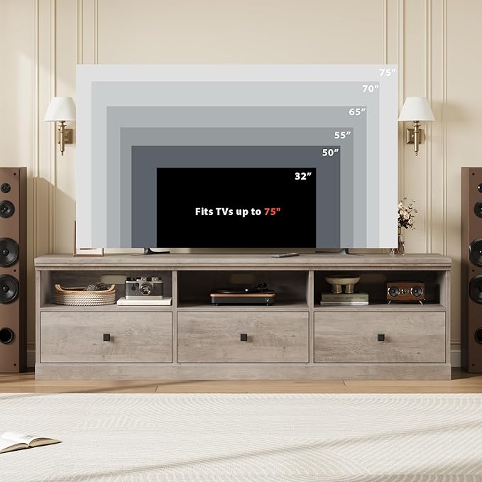 GarveeHome TV Stand for 65/70/75 Inch TV, Entertainment Center - Image 4