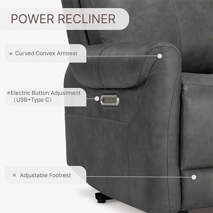 Leather Recliner Chair for Adults Wall Hugger RV Recliner - Image 5