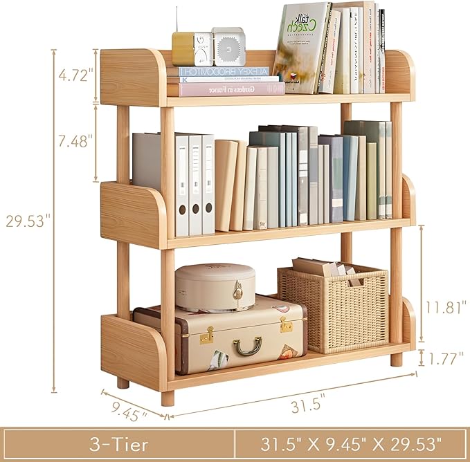 3-Tier Wooden Open Bookcase - Image 2