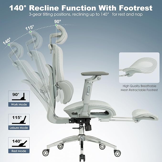 Ergonomic Mesh Office & Gaming Chair | 3D Lumbar Support, 6D Adjustable Armrests - Image 8