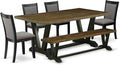 East West Furniture V677MZ650-6 6 Piece Dining Set Contains a Rectangle Dining by EastWestFurniture