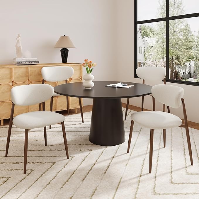 Dining Chairs Set of 4, Ergonomic Fabric Upholstered Seating by Unknown