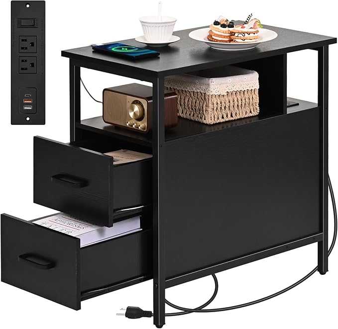 Black Side Tables, End Table by Livofloral