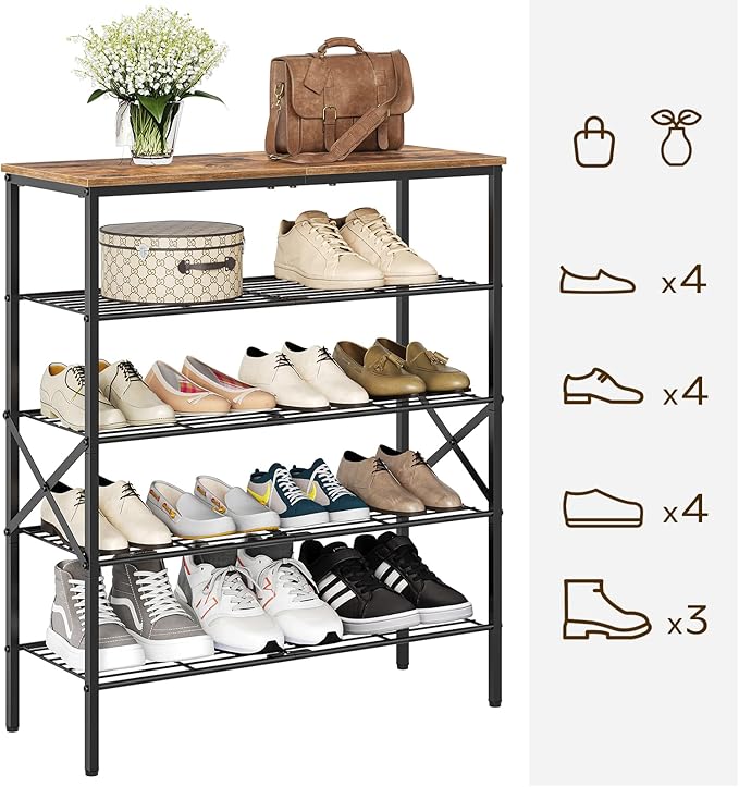 5-Tier Shoe Rack, Shoe Storage for Entryway and Closet, Free Standing Shoe - Image 5
